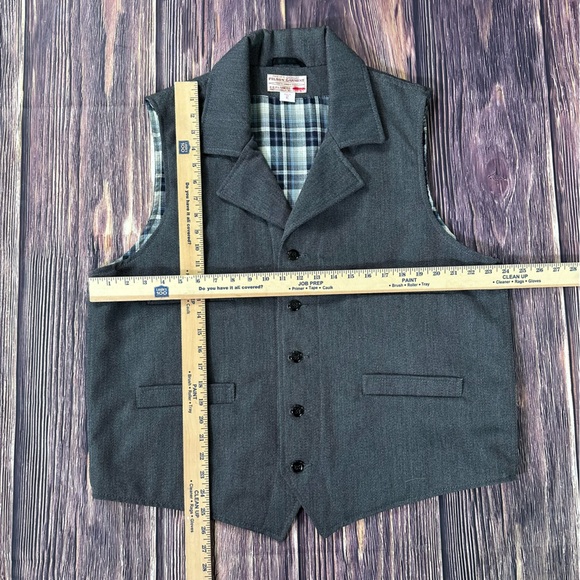 Filson Whipcord Western Vest Virgin Wool Mackinaw Pockets USA Style 10064 Sz XL - Picture 7 of 9